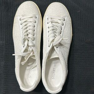 Stuart Weitzman Livvy Glitter Leather Sneaker